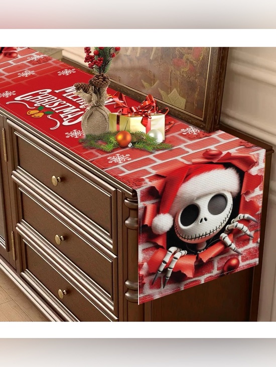 Other - Disney The Nightmare Before Christmas Holiday Table Runner Santa 13x72 NEW